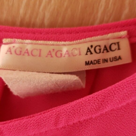 A'Gaci Womens Pink Roll Tab Sleeve Blouse Small - Picture 6 of 7